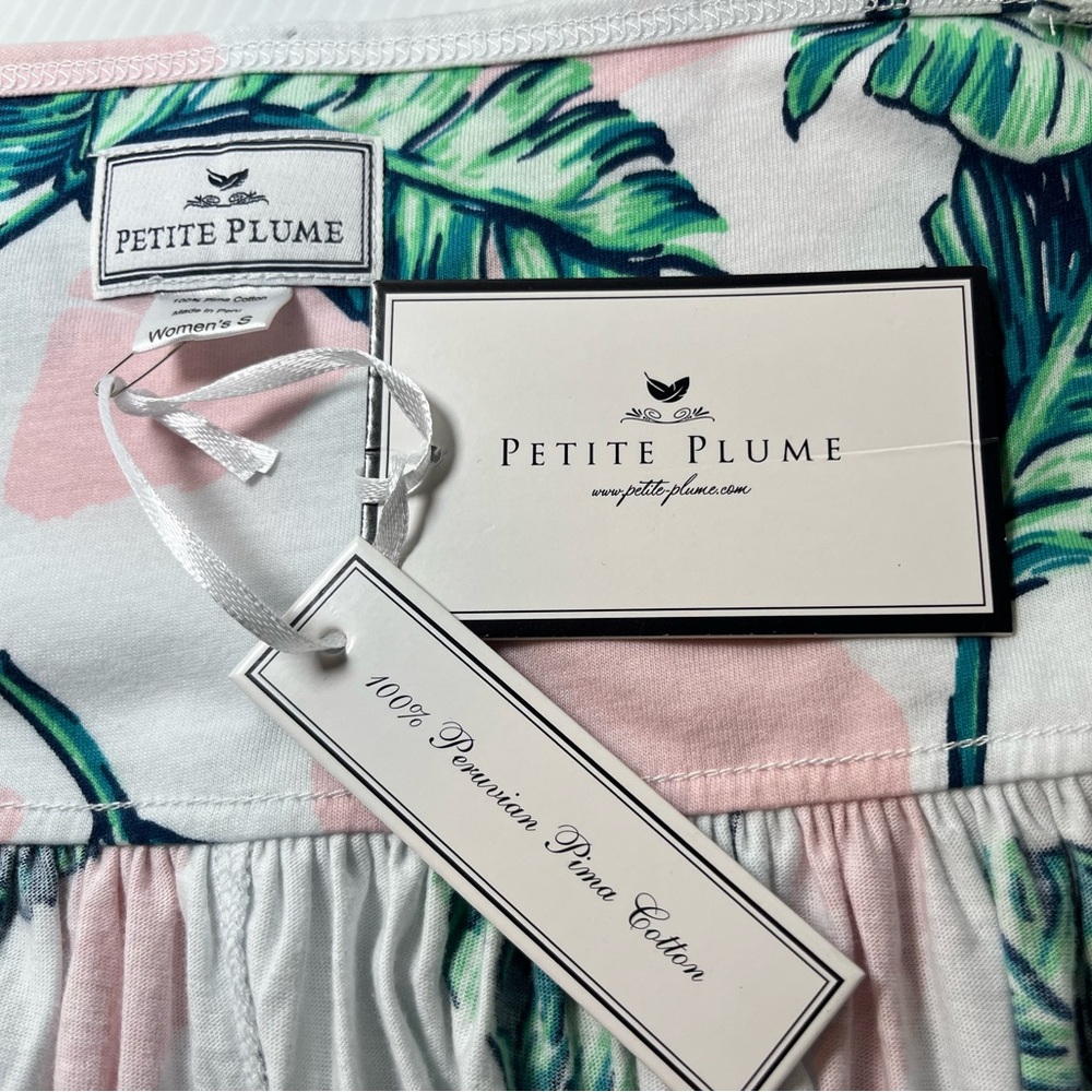 PETITE PLUME 100% Pima Cotton Jersey Knit St.Tropez Palms Serene Nightgown/Dress - Picture 15 of 16